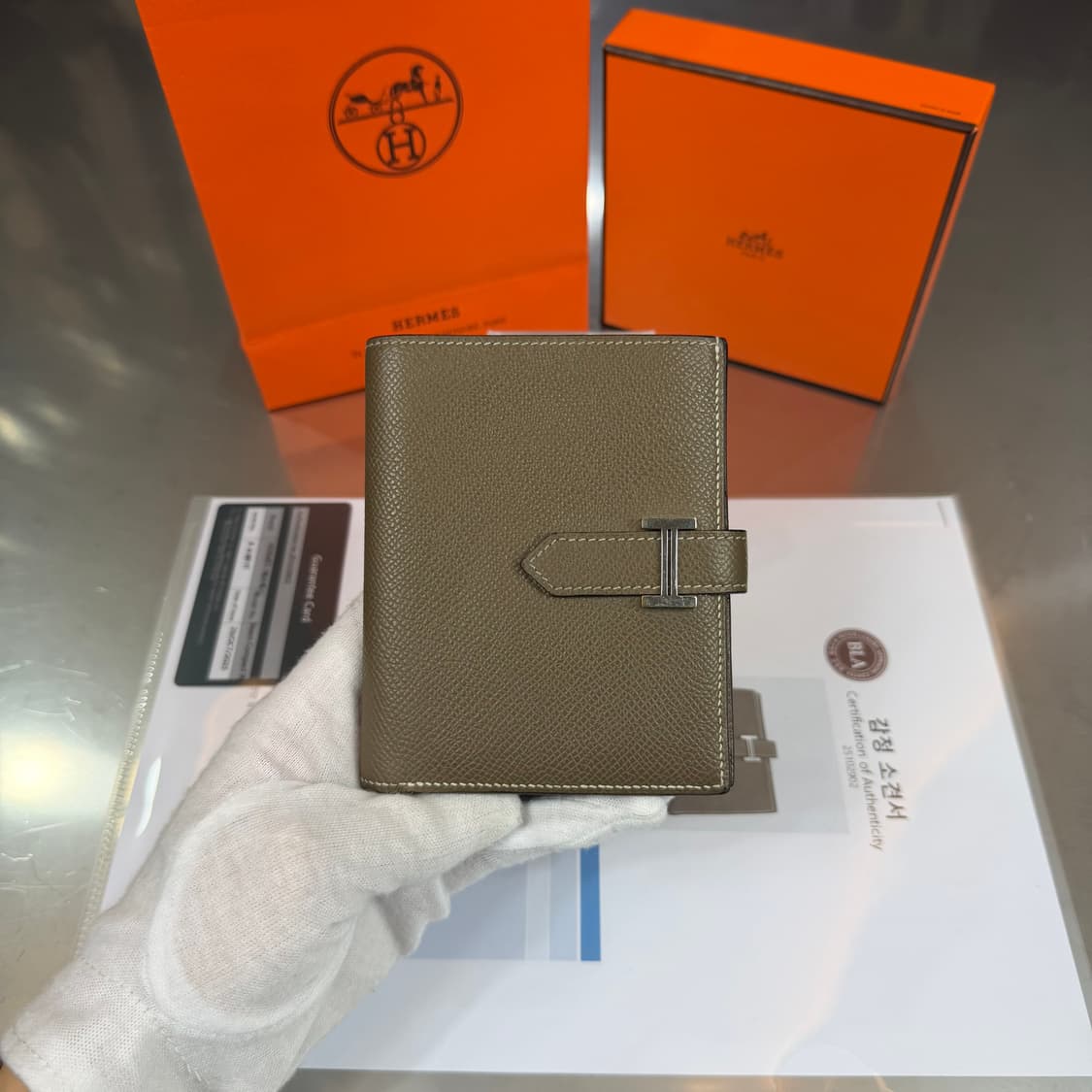 [리오브] 에르메스 베안 앱송 실버 에토프 컴팩트 반지갑 상품이미지2