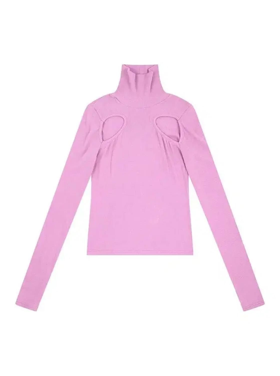 키메 KIME CUT-OUT TURTLE NECK 핑크 상품이미지6