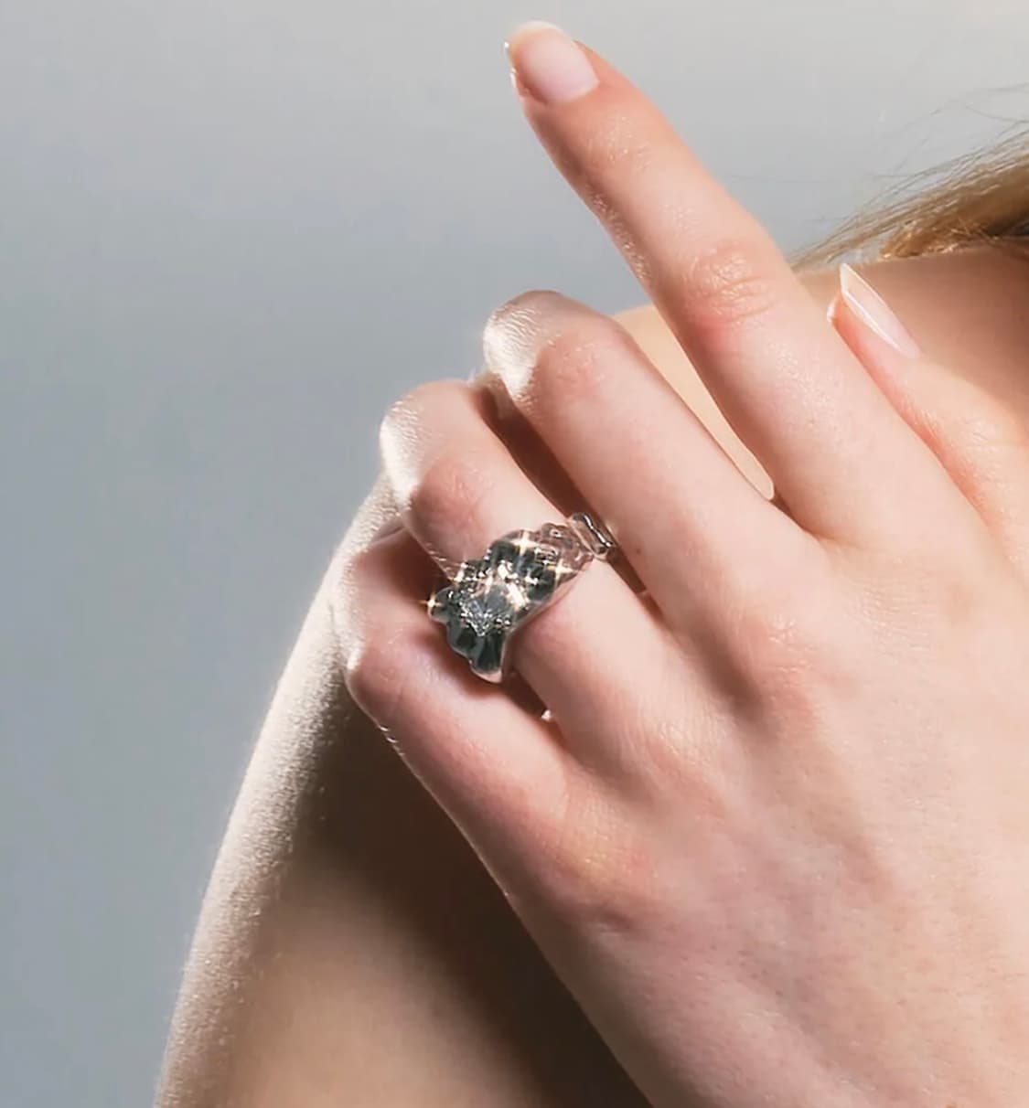 센티멍 NO.322 silver geometry square ring 상품이미지1