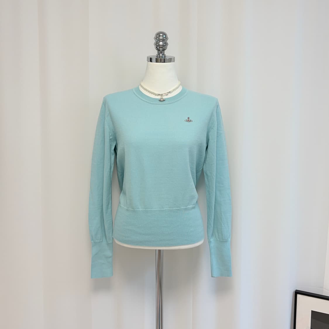 비비안웨스트우드 레드라벨 코튼 크루넥 니트-민트 상품이미지2