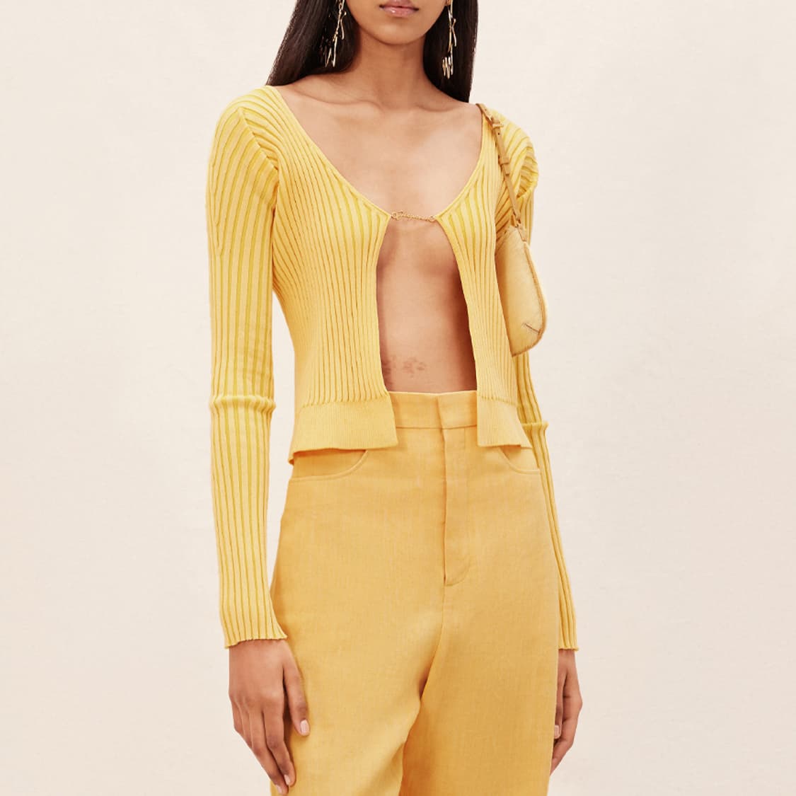 정품 자크뮈스 가디건 옐로우 fr38사이즈 상품이미지2