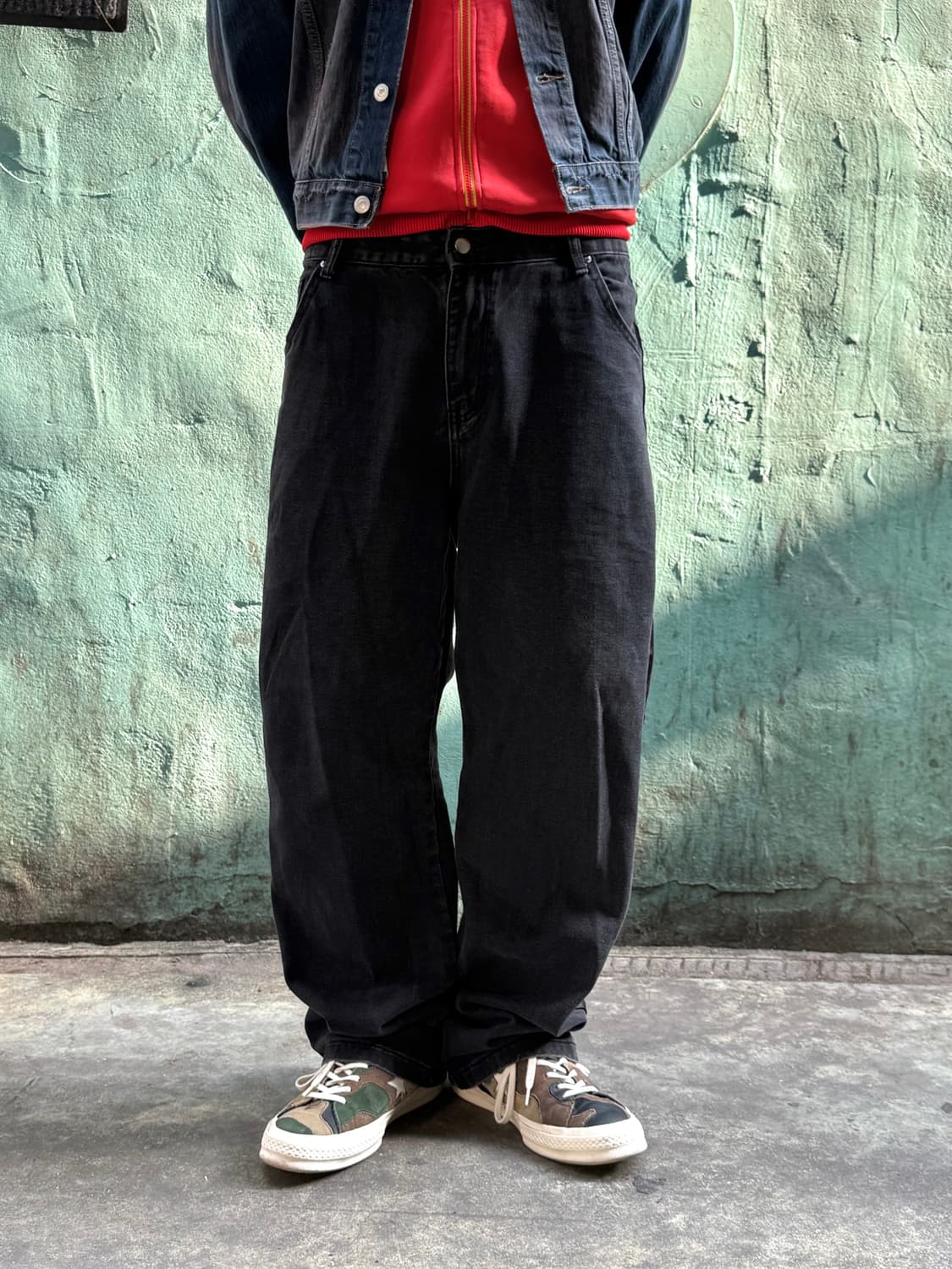 블랙진 삼선줄 커스텀 팬츠 상품이미지1