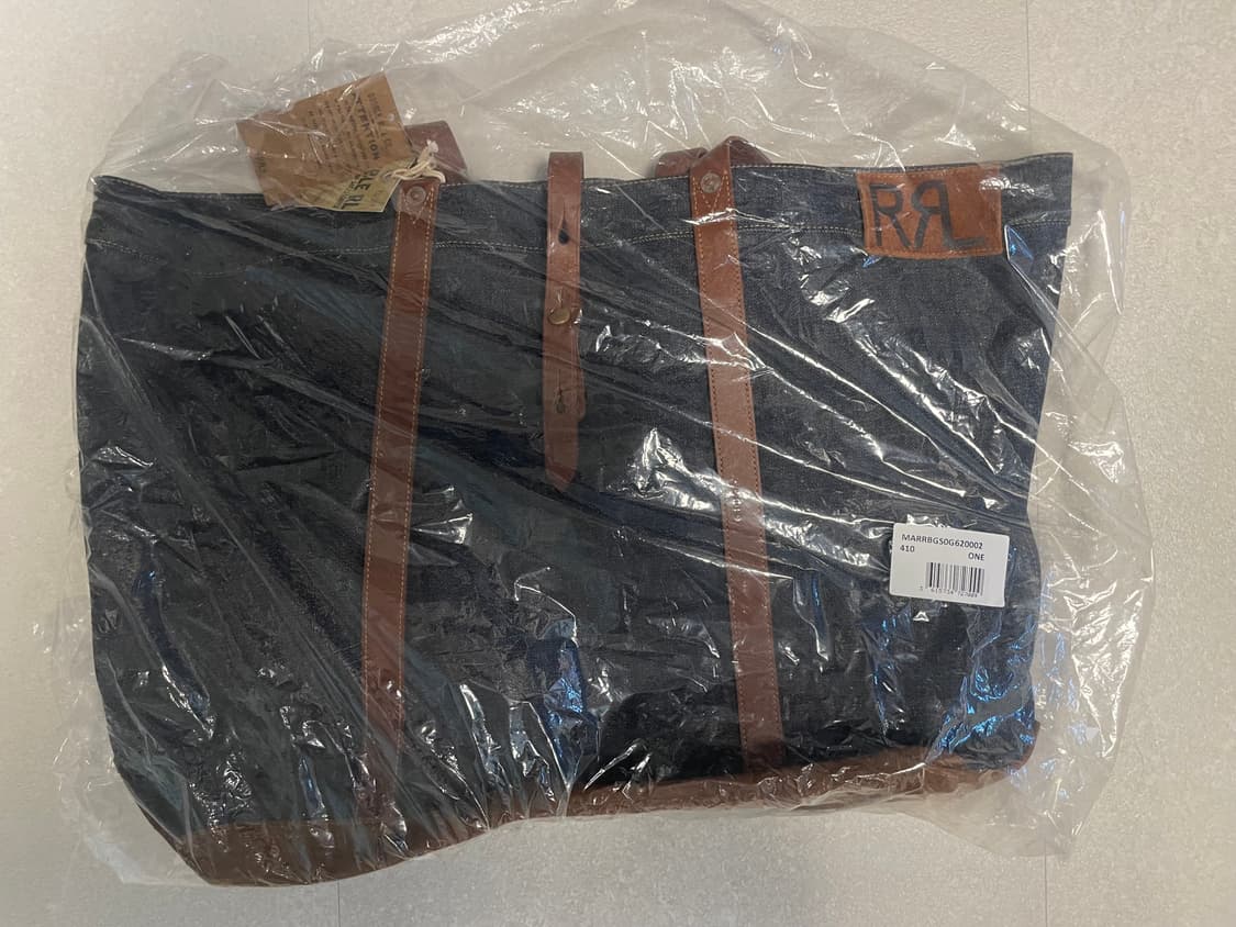 (새상품) RRL 더블알엘 레더 트림 데님 토트 인디고 상품이미지1
