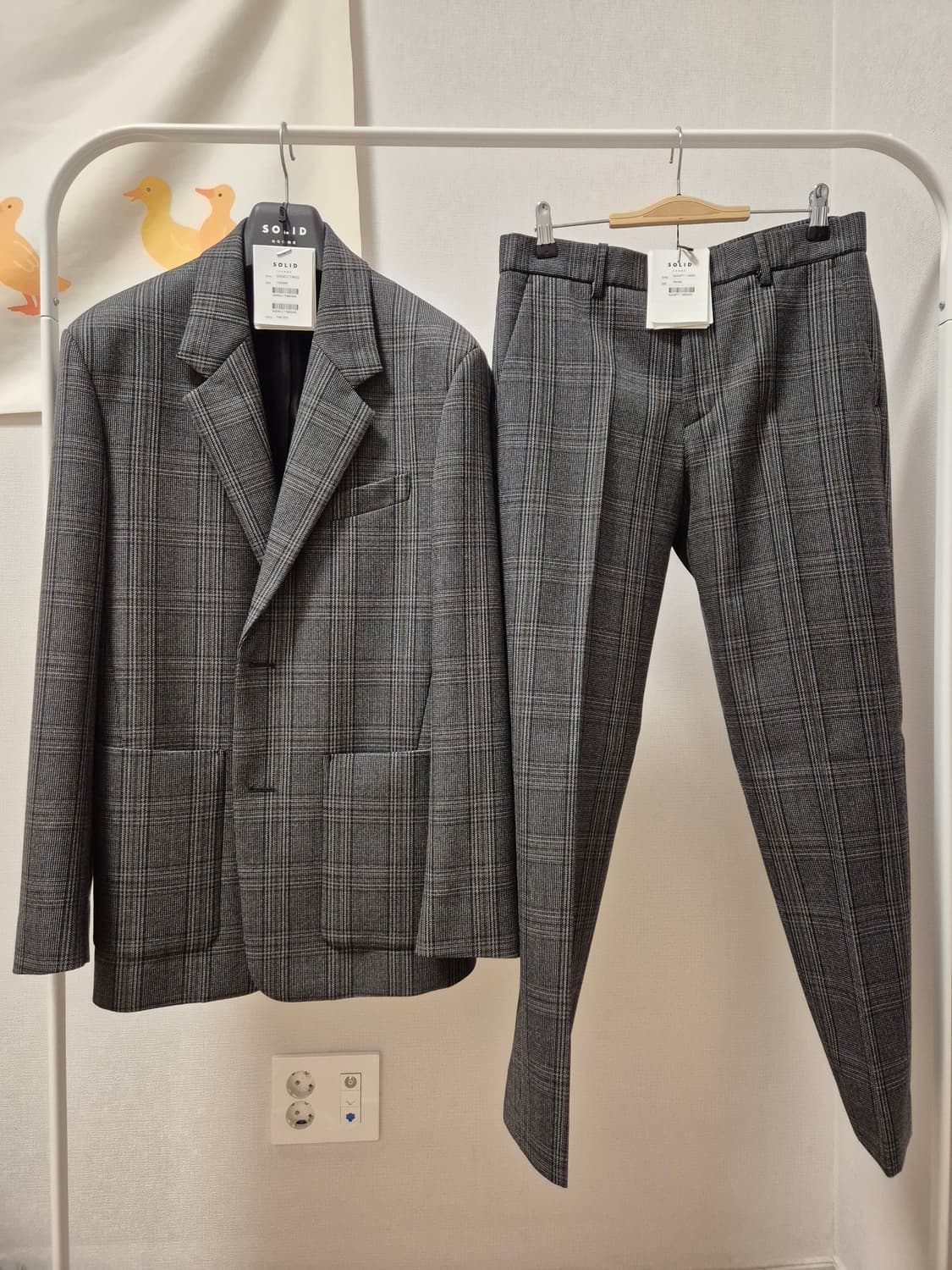 솔리드옴므 체크 셋업 수트 상품이미지1
