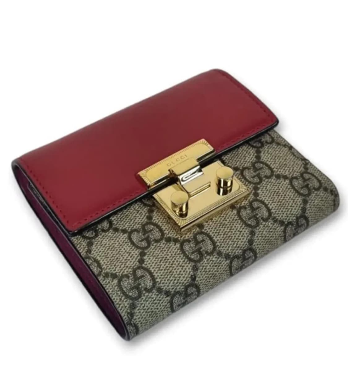 [정품,풀구성품] 구찌 GG 슈프림 패드락 투톤 반지갑 상품이미지1