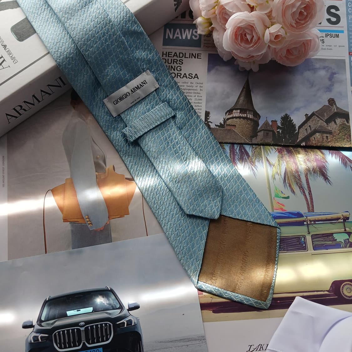 조르지오아르마니 실크 다이아몬드 넥타이 9.2cm A~B등급 A18473 상품이미지4