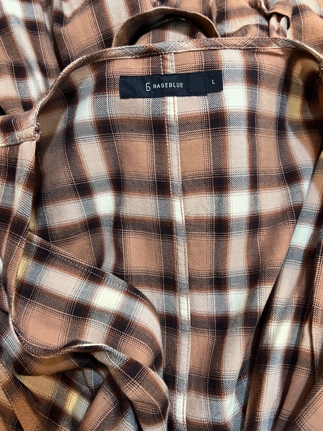 RAGEBLUE 일본수입 브라운체크 로브가디건 레이어드가운 상품이미지7