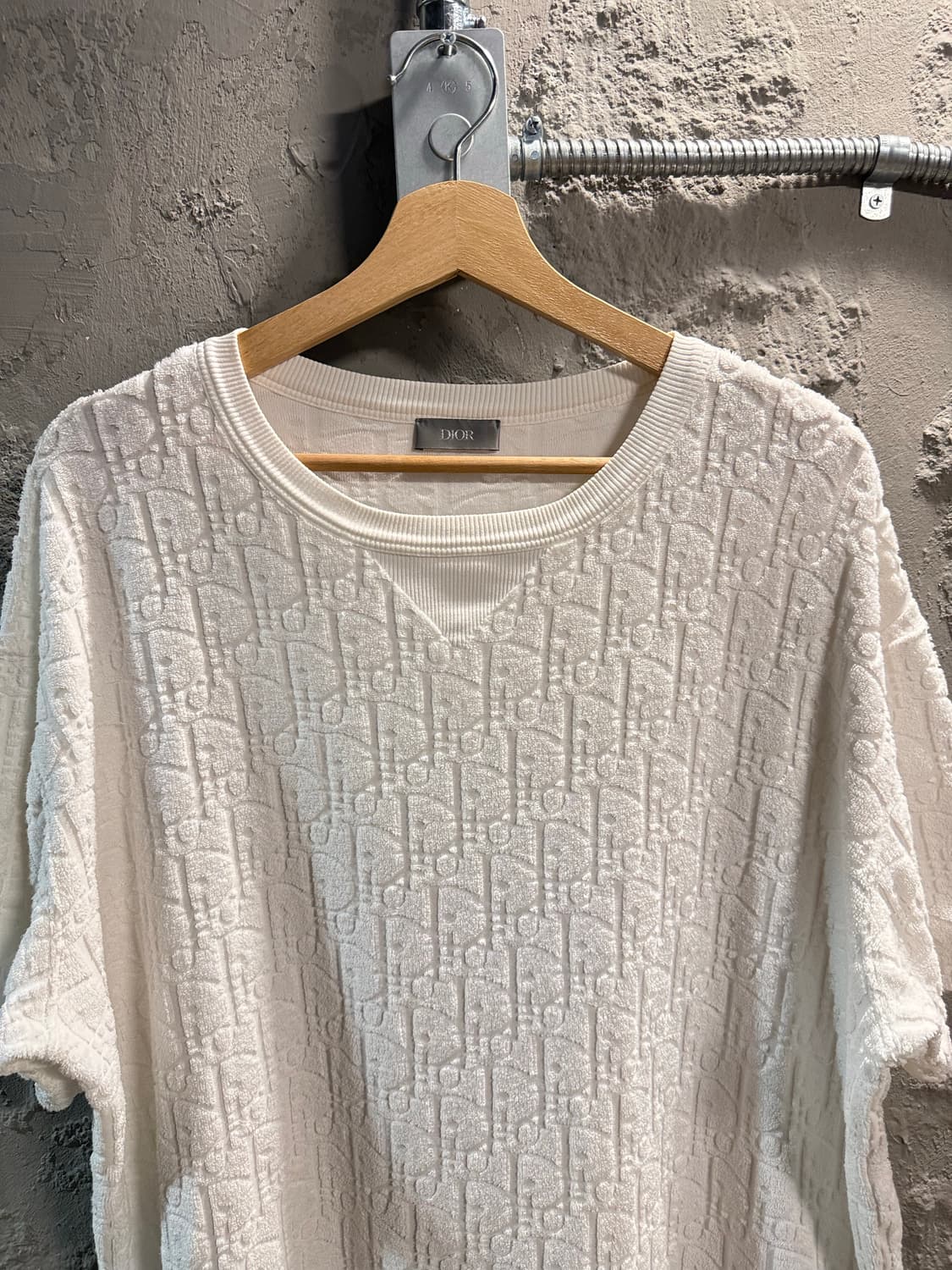 XL 디올DIOR 오블리크 테리 반팔 티셔츠 화이트 상품이미지4