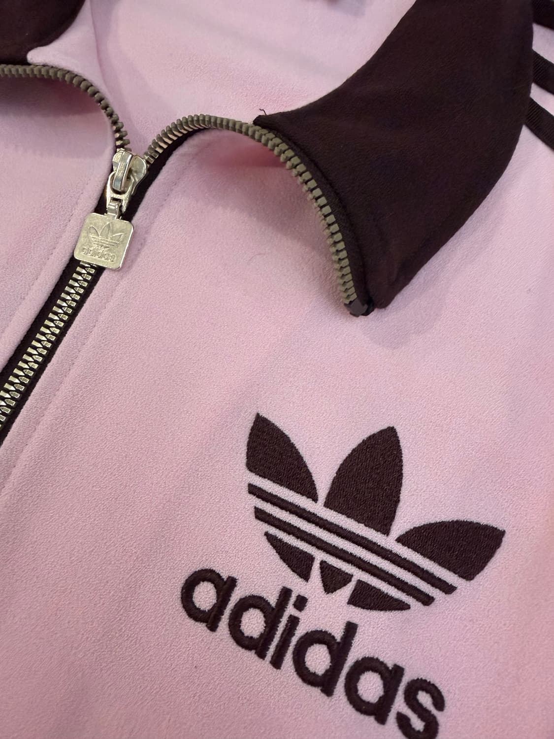 아디다스 딱붙핏 베켄바우어 핑크 브라운 트랙탑 져지 상품이미지2