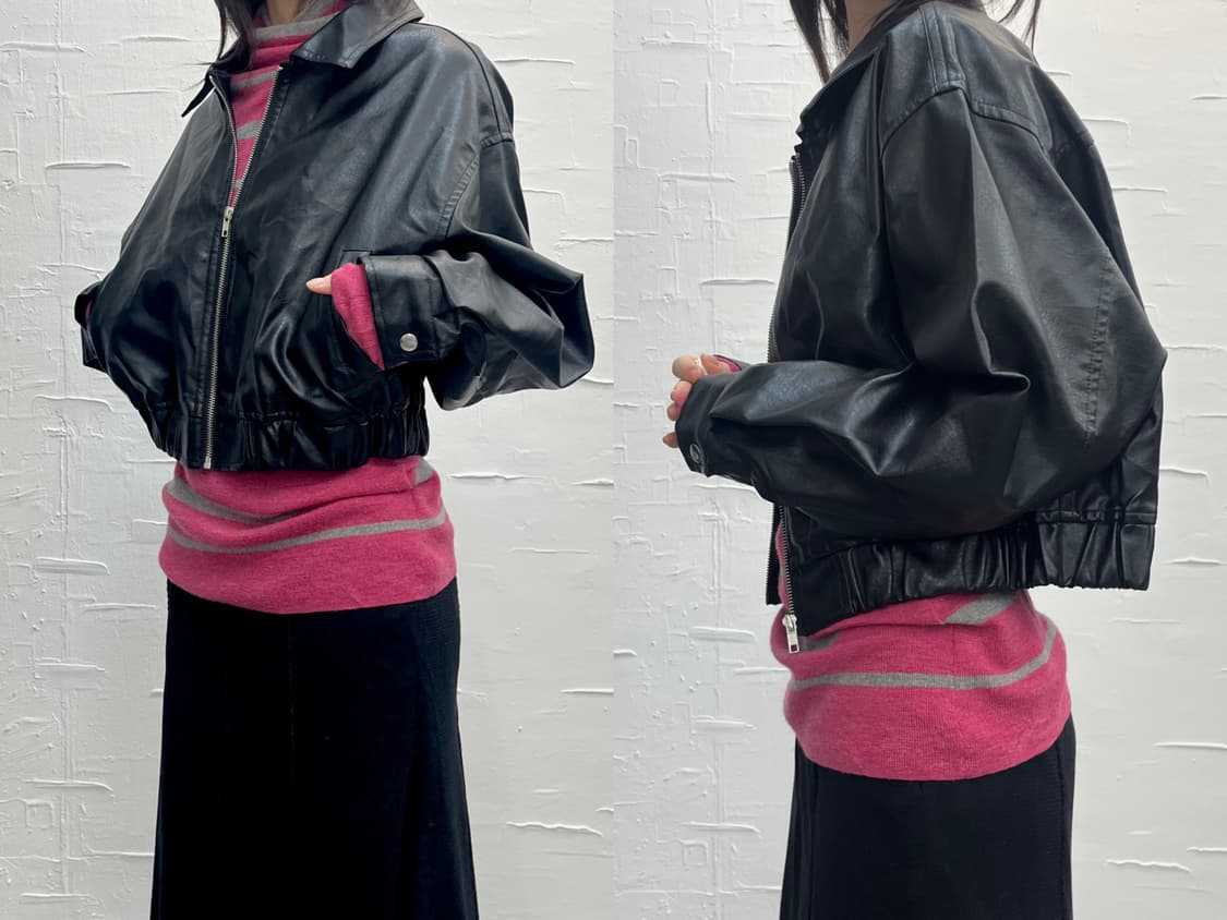 cropped leather jacket 상품이미지2