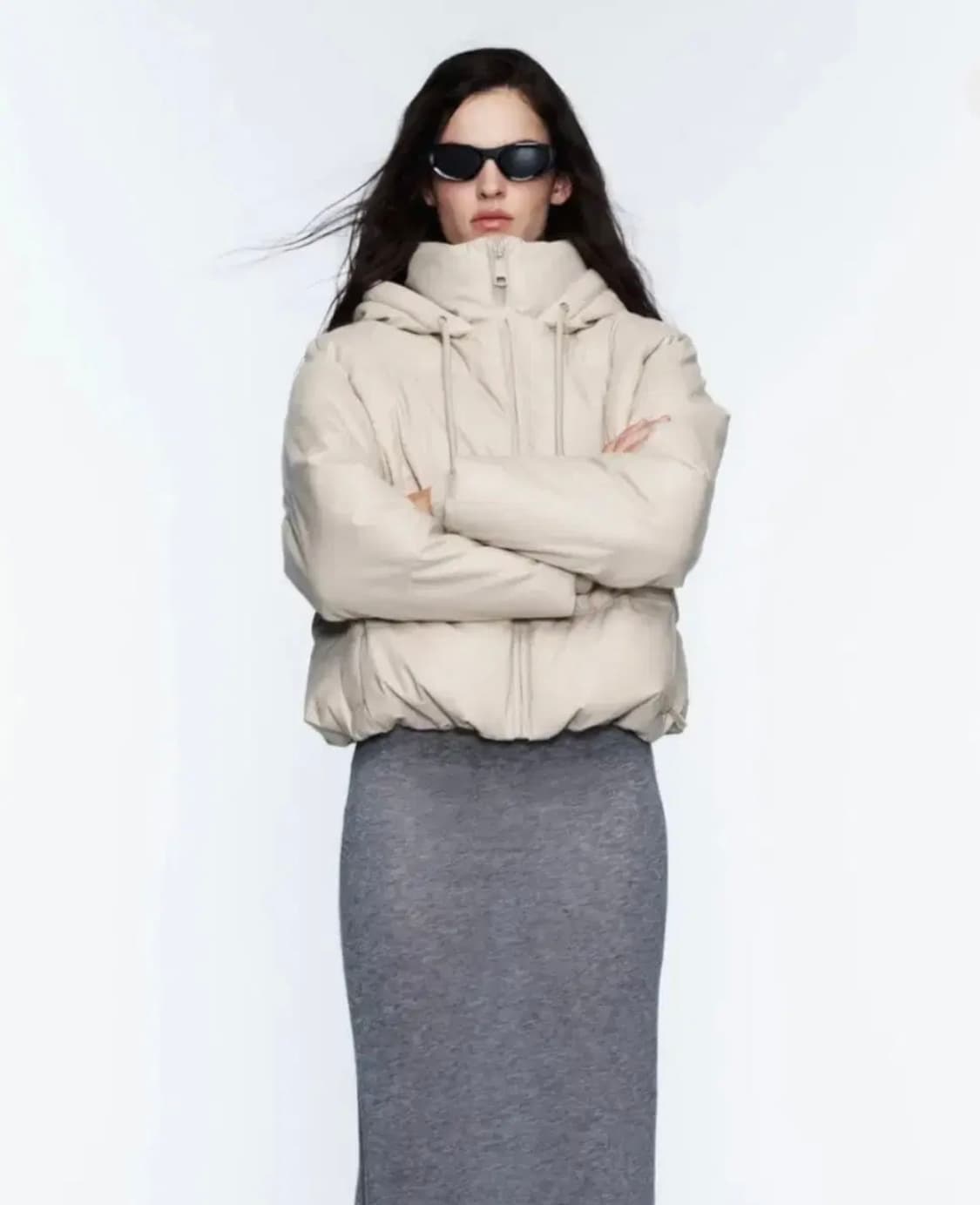 자라 페이크 레더 패딩 3046/202 상품이미지2