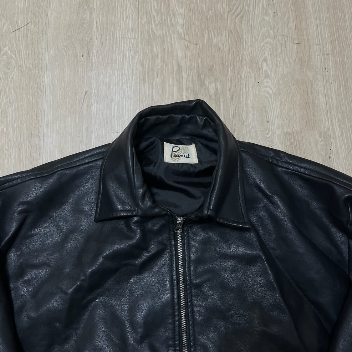 피넛 남성 싱글 라이더 봄버 가죽자켓 L/100  상품이미지2