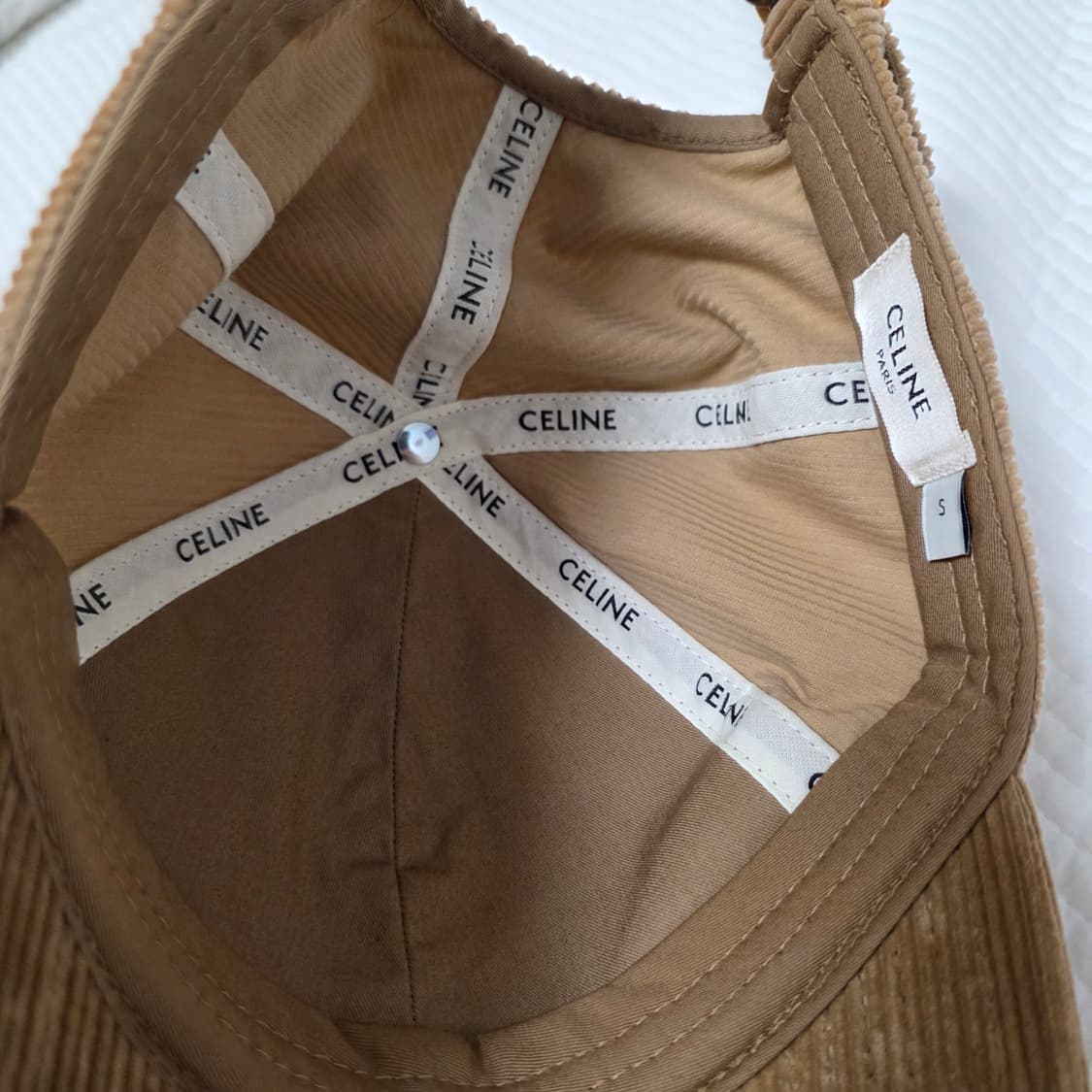 정품 셀린느 트리오페 코듀로이 볼캡 브라운 상품이미지2