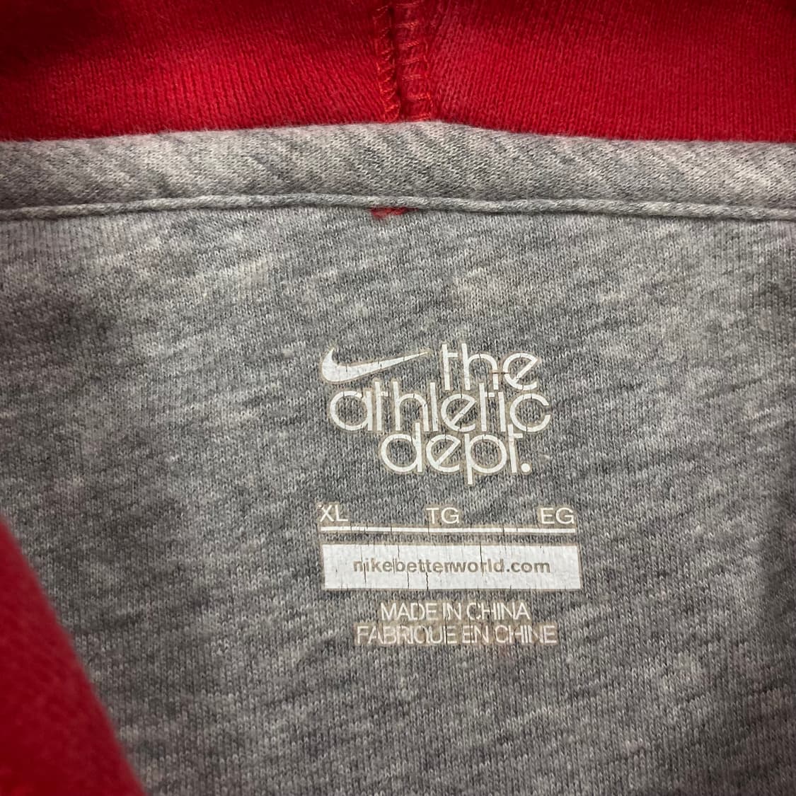 나이키 레드 컬러 스우시 스몰 로고 후드티 상품이미지3