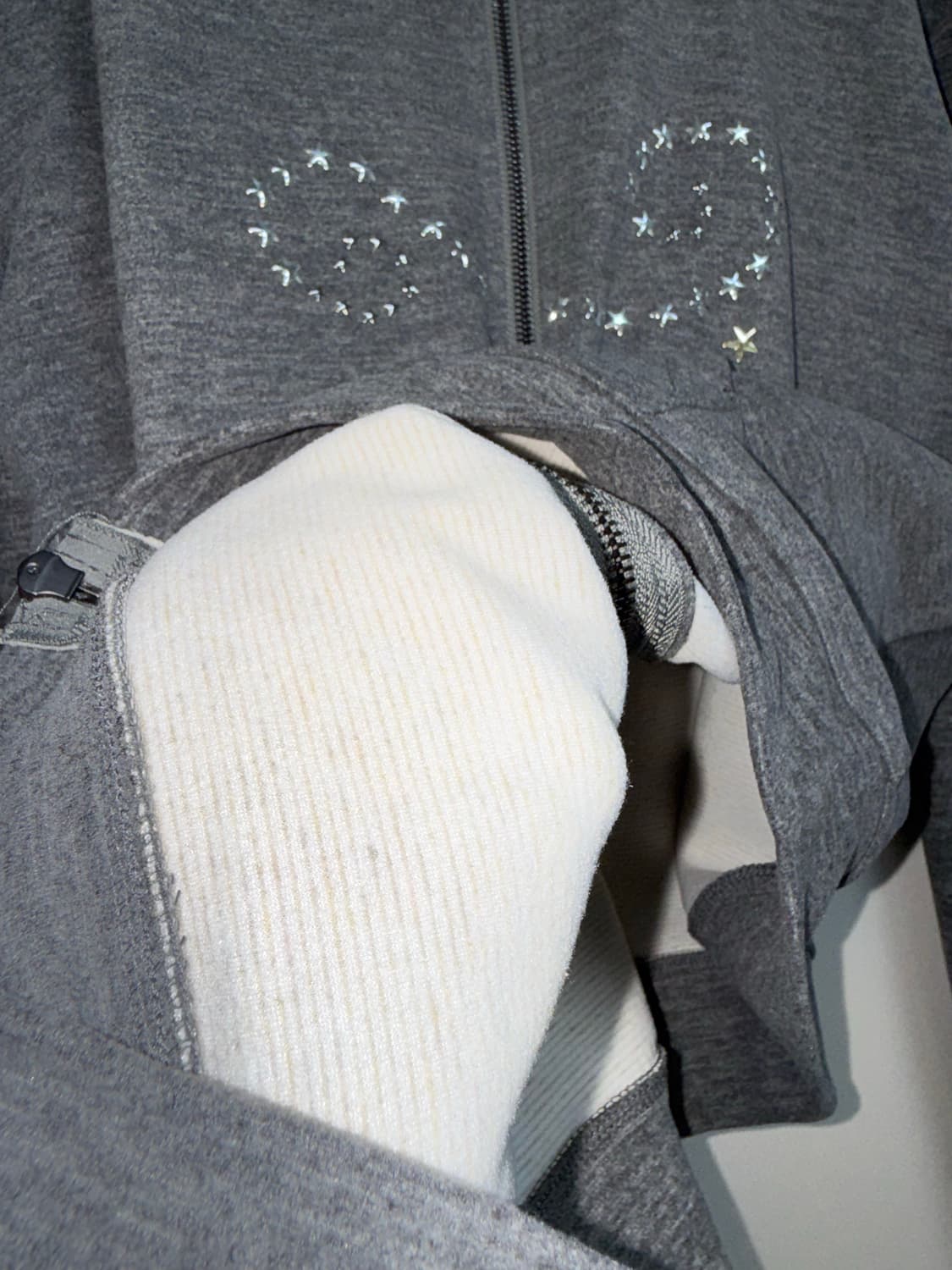 TheNewYouthPark y2k 그레이 소프트핏 빈티지 후드집업 자켓 상품이미지4