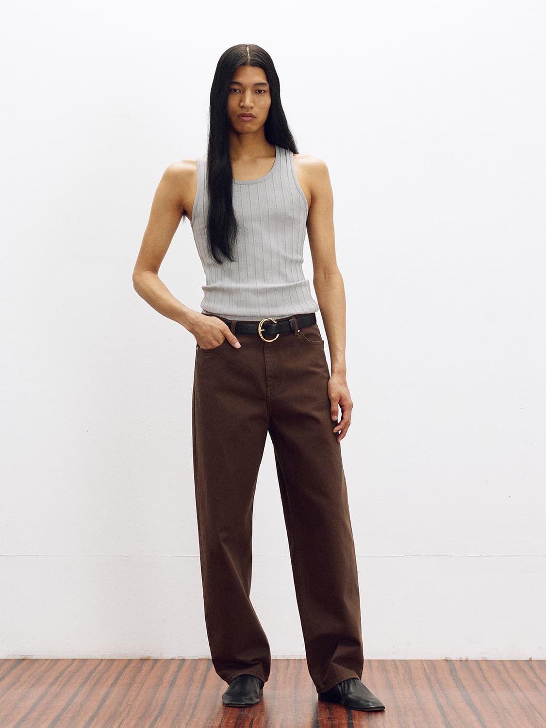 렉토 레귤러핏 데님 팬츠 빈티지 브라운 M 상품이미지3