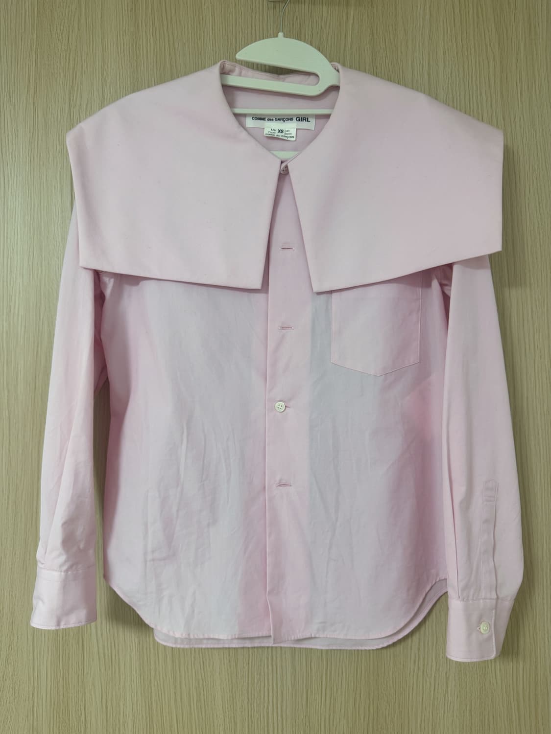 꼼데가르송 걸 빅카라 세일러 블라우스 셔츠 핑크 XS 상품이미지5