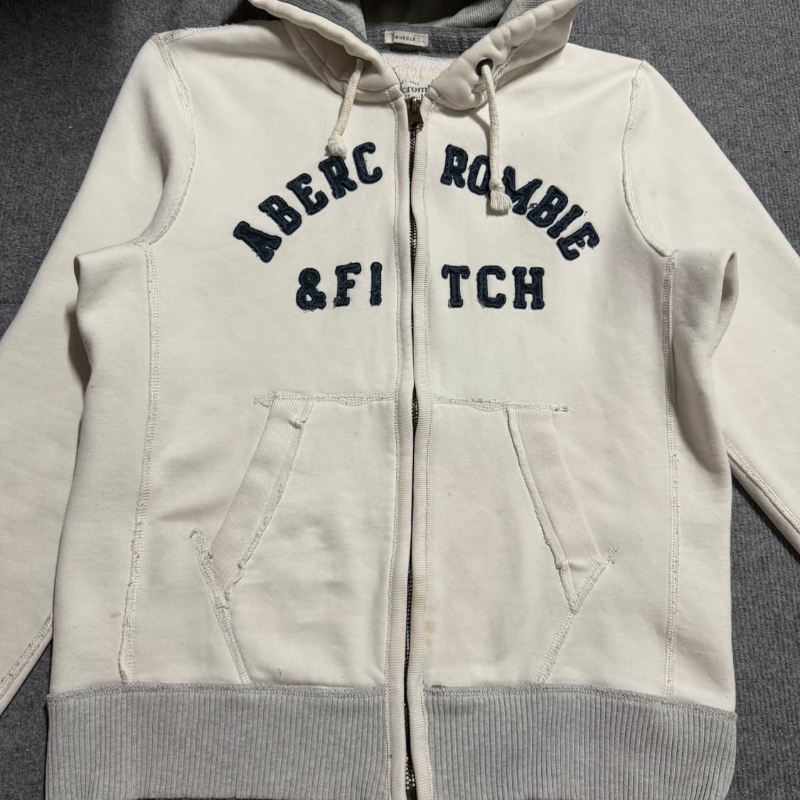 아베크롬비 화이트 후드집업 m 상품이미지2