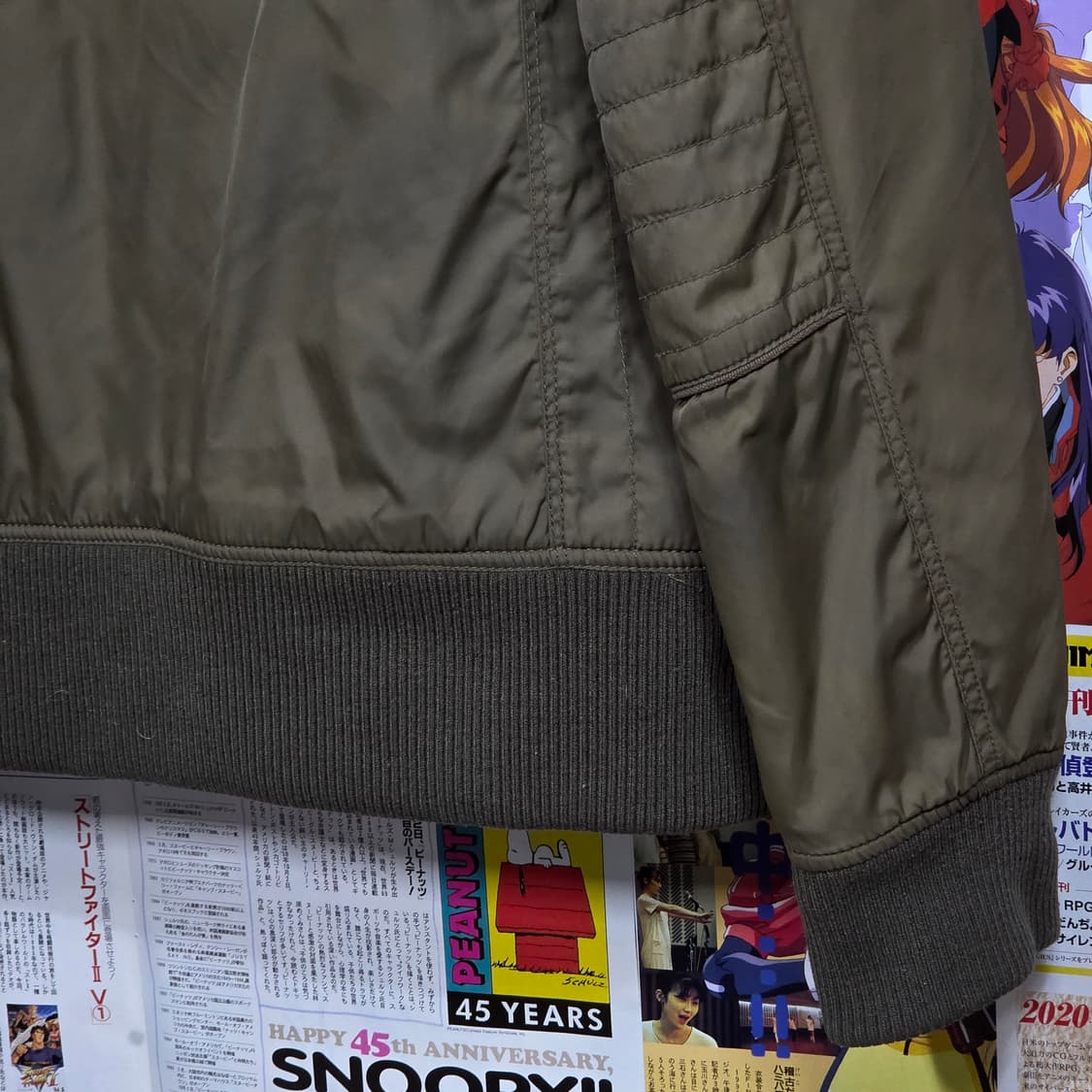 빈티지 카키 하이넥 누빔 항공 점퍼 상품이미지8