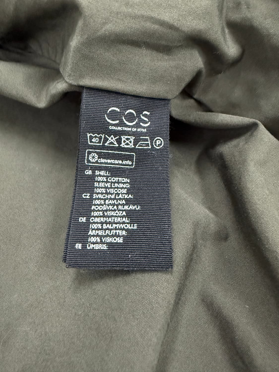 코스 올리브그린 코튼 MA-1 자켓 상품이미지4