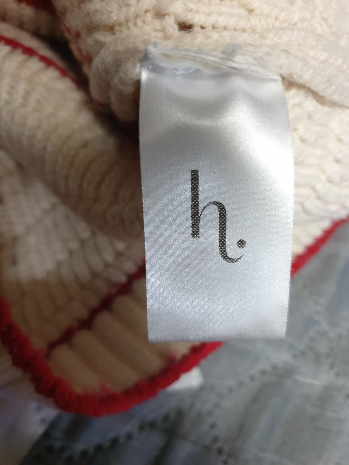 에이치모드  로빈 스트라이프 메리노울 크롭 카라 가디건 레드 (F) 상품이미지6