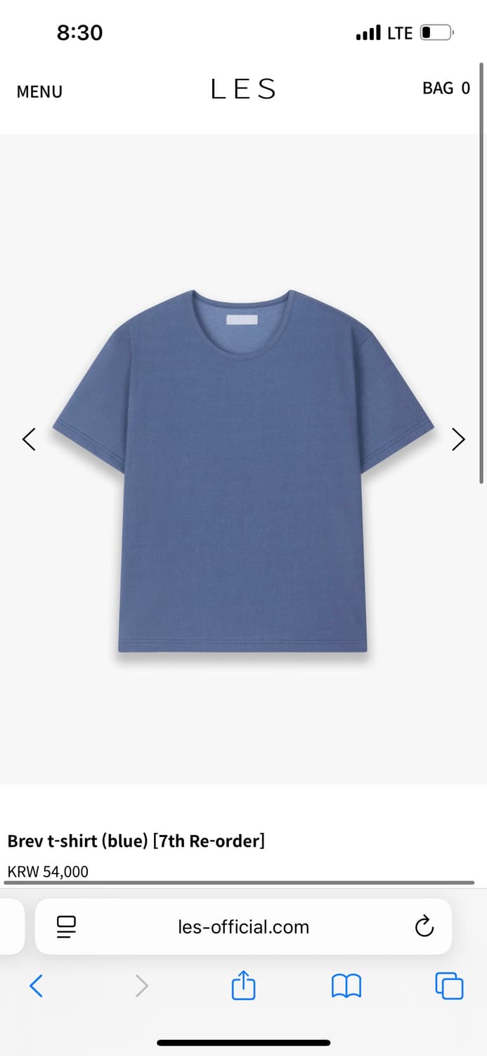구매) les Brev t-shirt (blue) 상품이미지1