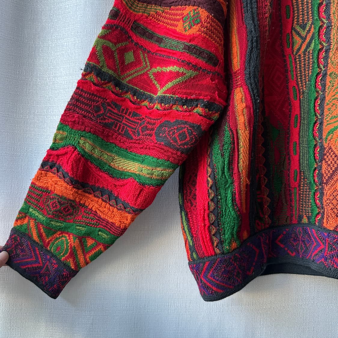 쿠지 COOGI 퓨어 뉴 울 에스닉 패턴 니트 M 상품이미지3