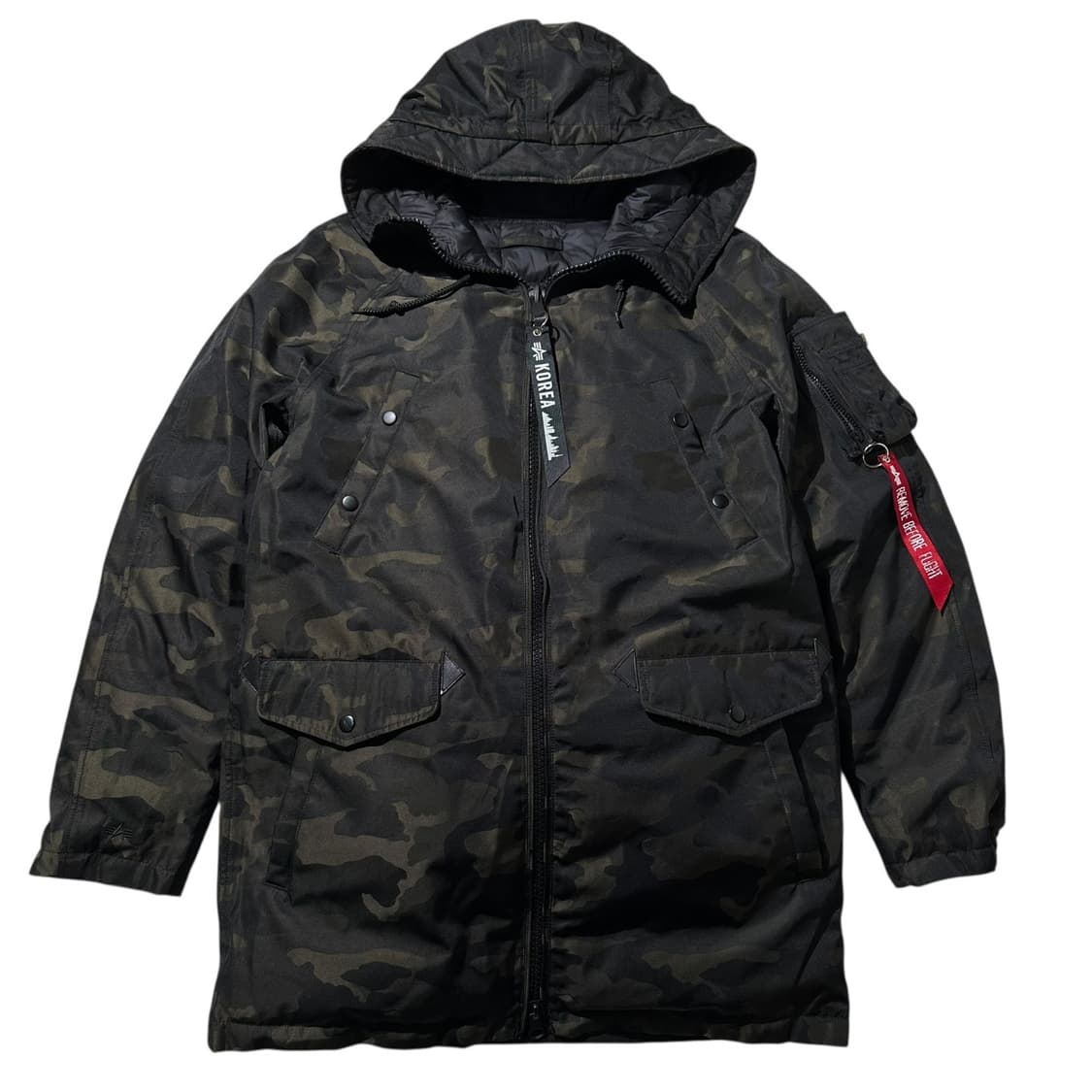 알파 인더스트리 리버시블 다운 N3B 패딩 파카 블랙 카모 상품이미지3