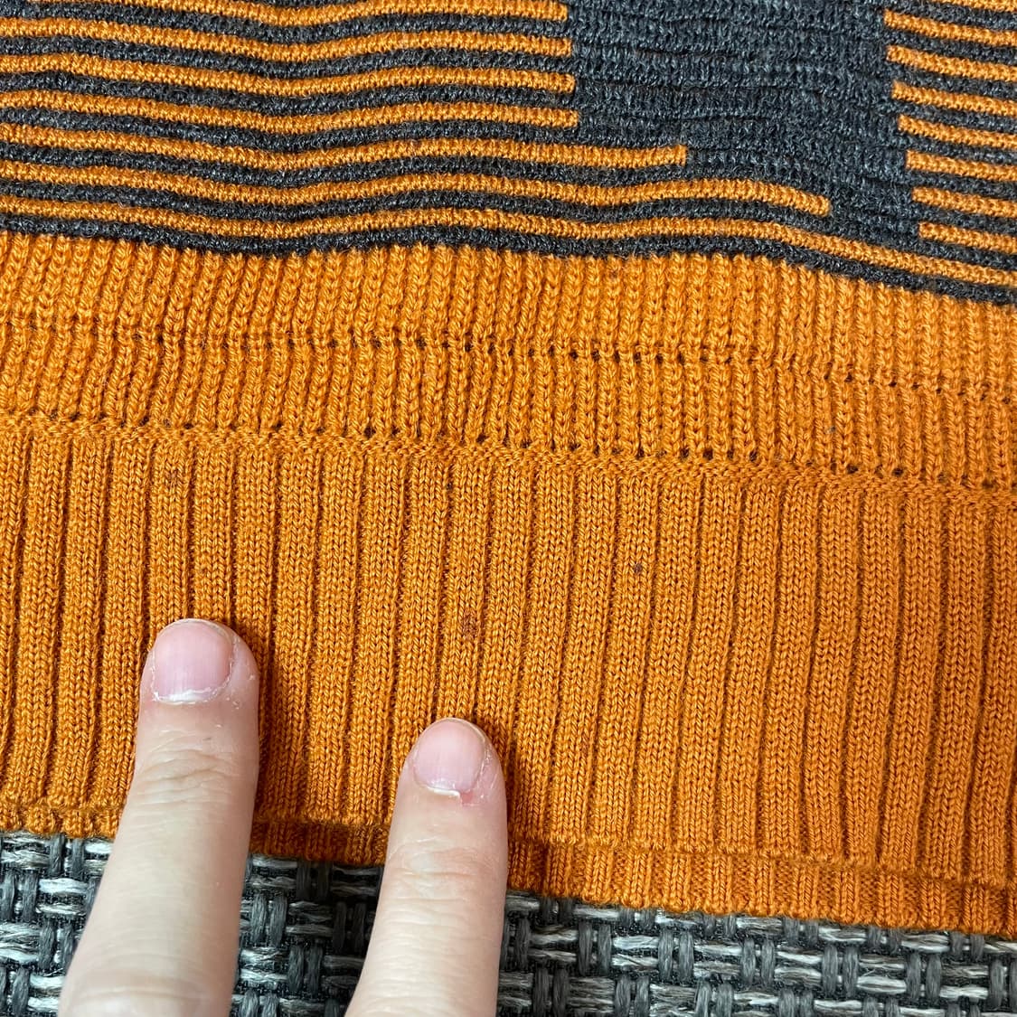 EVEX 울혼방 자가드 패턴 니트 42 상품이미지7