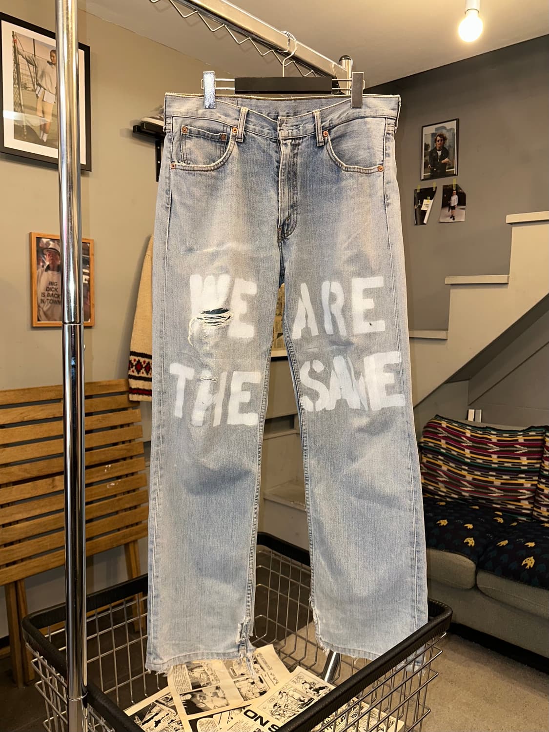 00‘s Levi’s 503 japan stencil work denim 상품이미지5