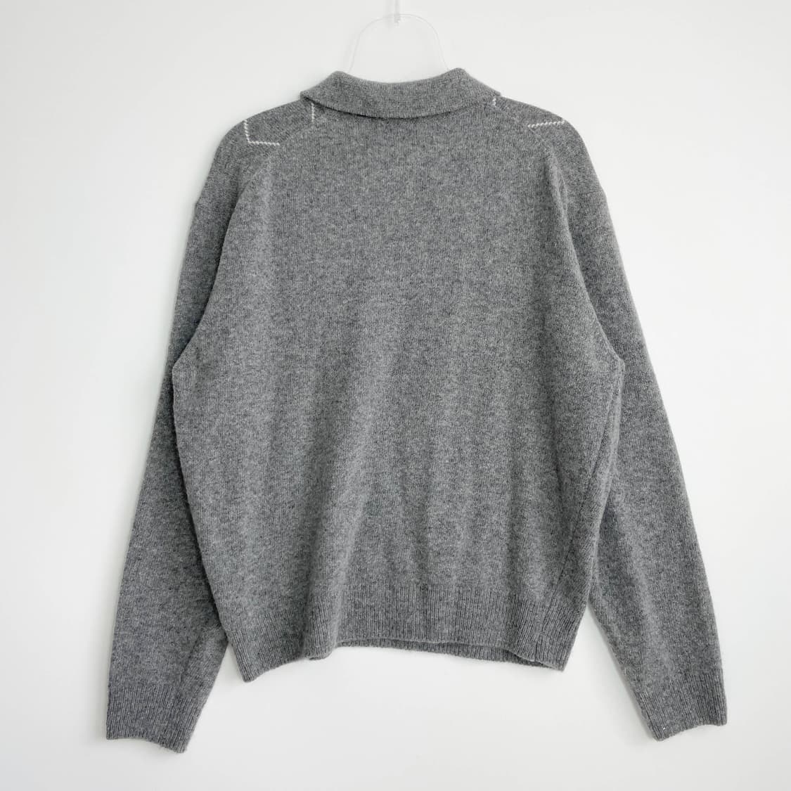 B1 던스트 칼라드 아가일 스웨터 멜란지 그레이 M사이즈 상품이미지3