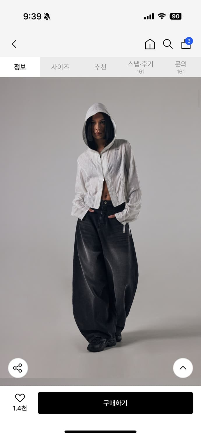 트리밍버드 프론트 요크 데님팬츠 블랙 1사이즈 상품이미지1