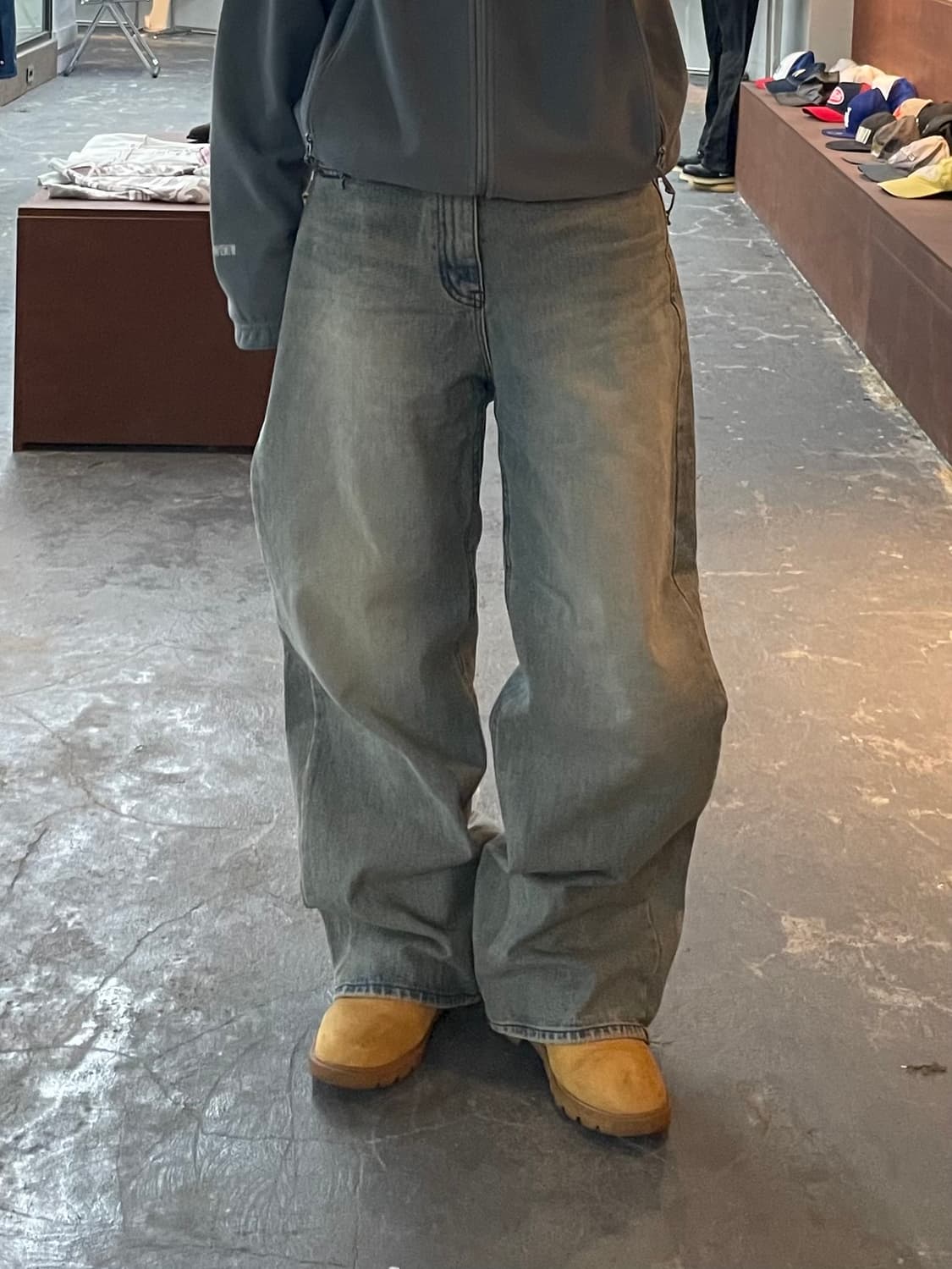 슬로우무드 워싱 와이드 데님 팬츠 H1547 상품이미지1