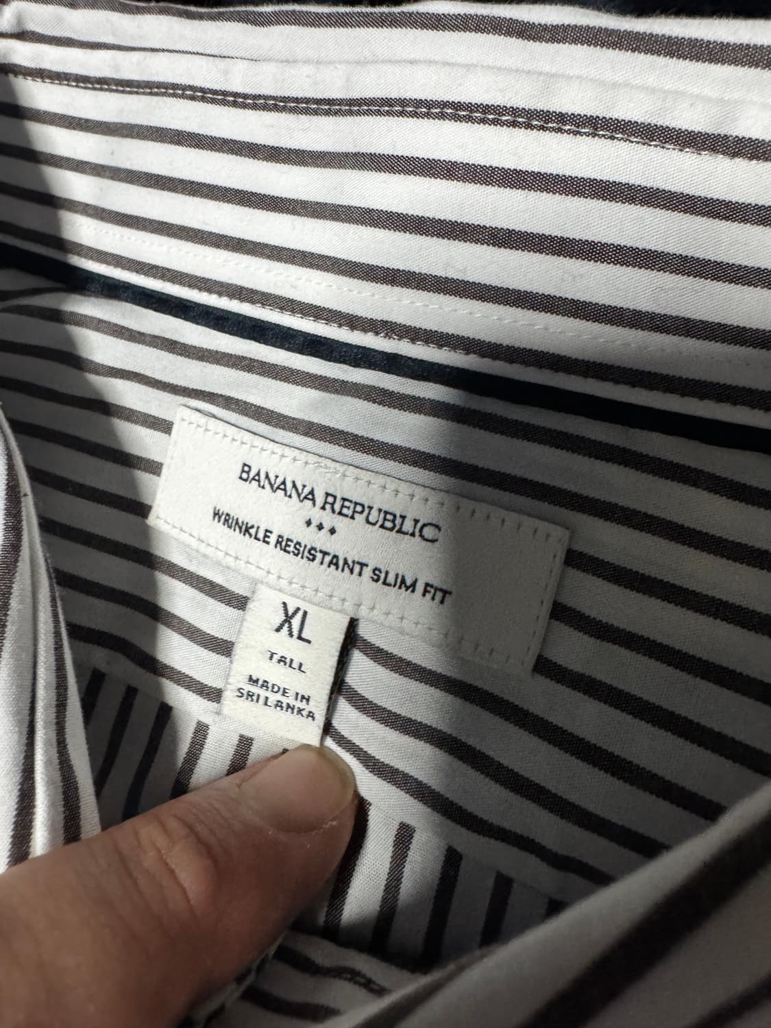 바나나 리퍼블릭 슬림 핏 드레스 셔츠 브라운 스트라이프 상품이미지4