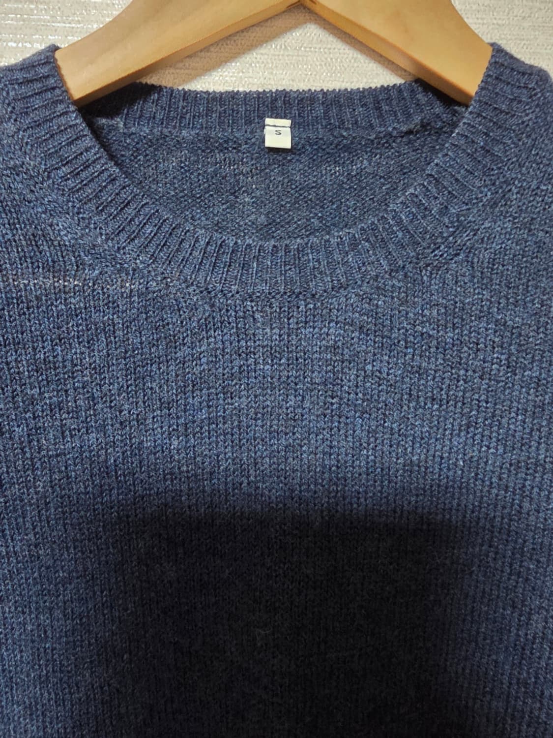 Muji 무지 무인양품 네이비 울 100% 니트 상품이미지3