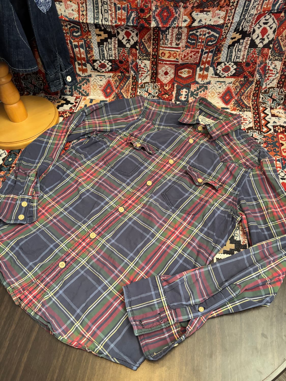 WHO.A.U Vintage line flanel check shirt 상품이미지2