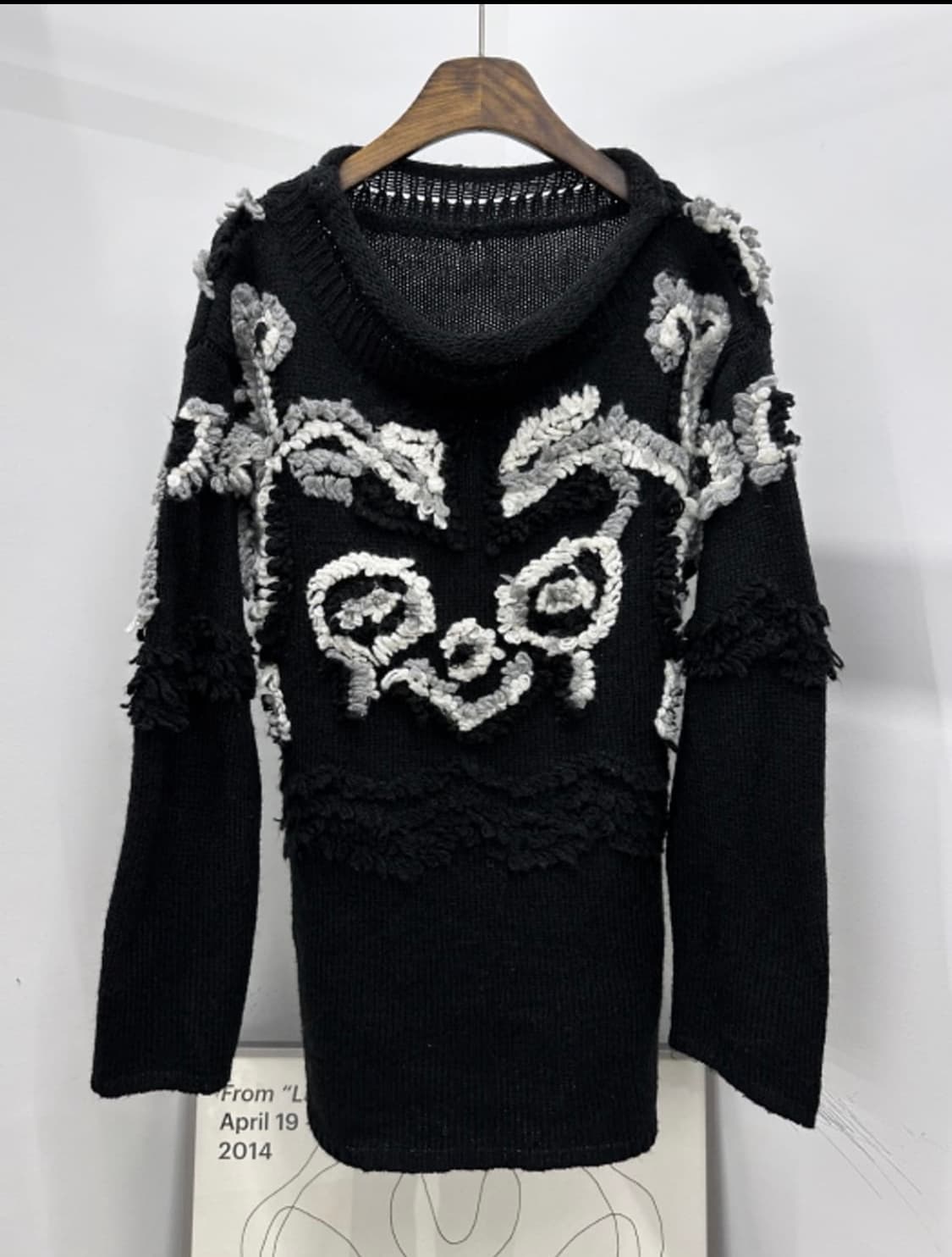 빈티지 무채색 3D 니트 상품이미지1