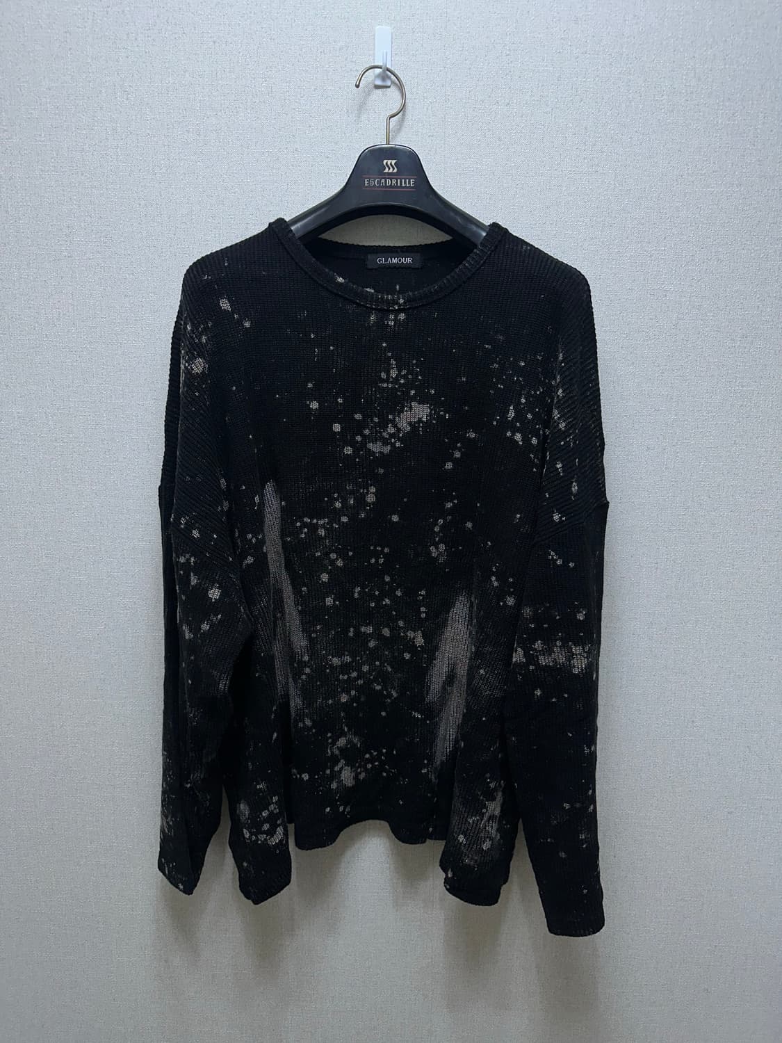 빈티지 그런지 타이다이 오버핏 니트 블랙 상품이미지1