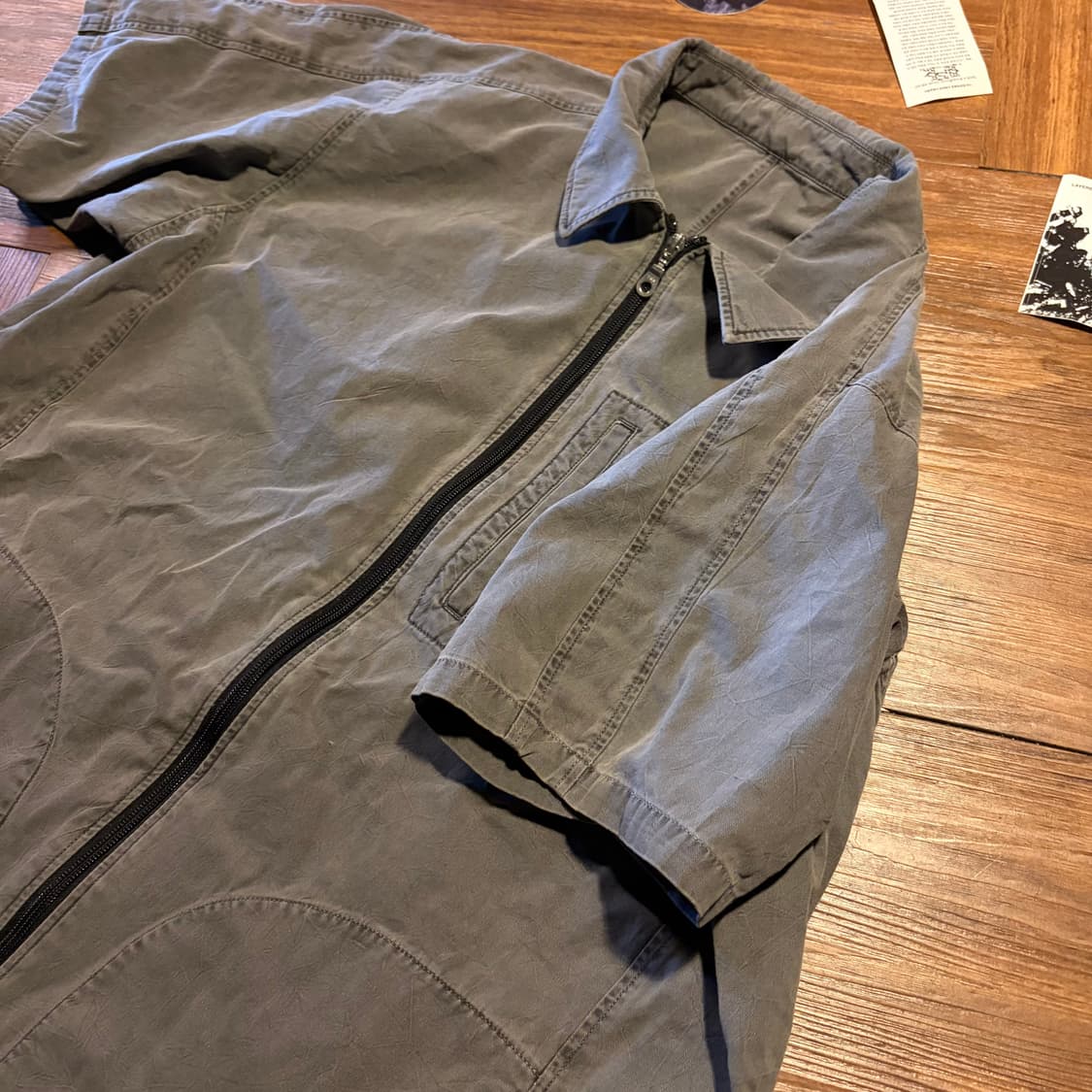 Evolution garment wash zip up half shirt 상품이미지7