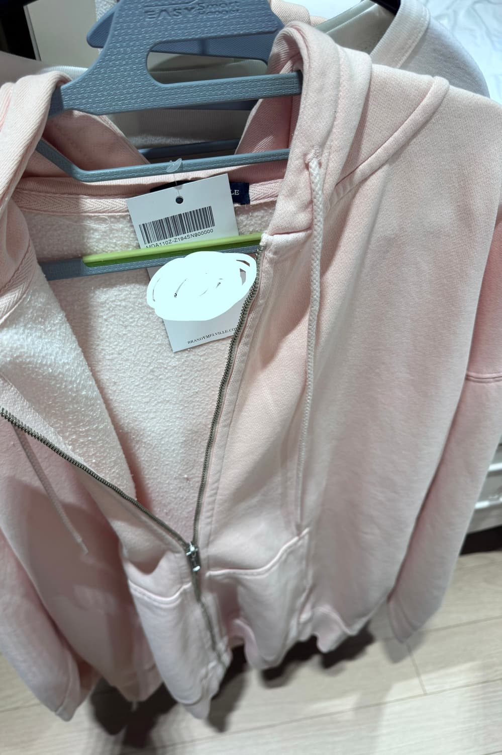 브랜디멜빌 크리스티 오버핏 핑크 후드집업 상품이미지3