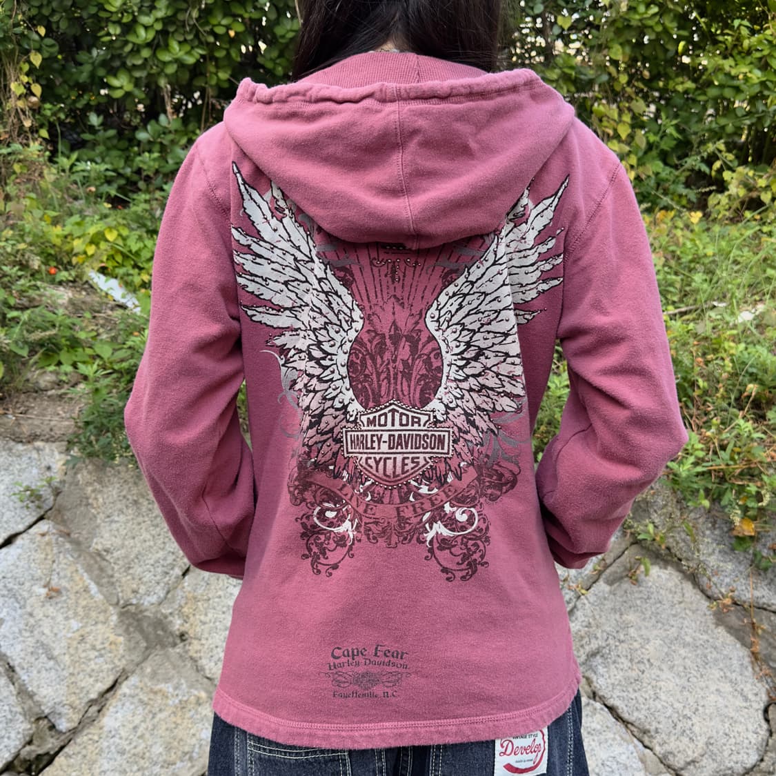 2010 할리데이비슨 레드 빈티지 윙 후드 집업 상품이미지1