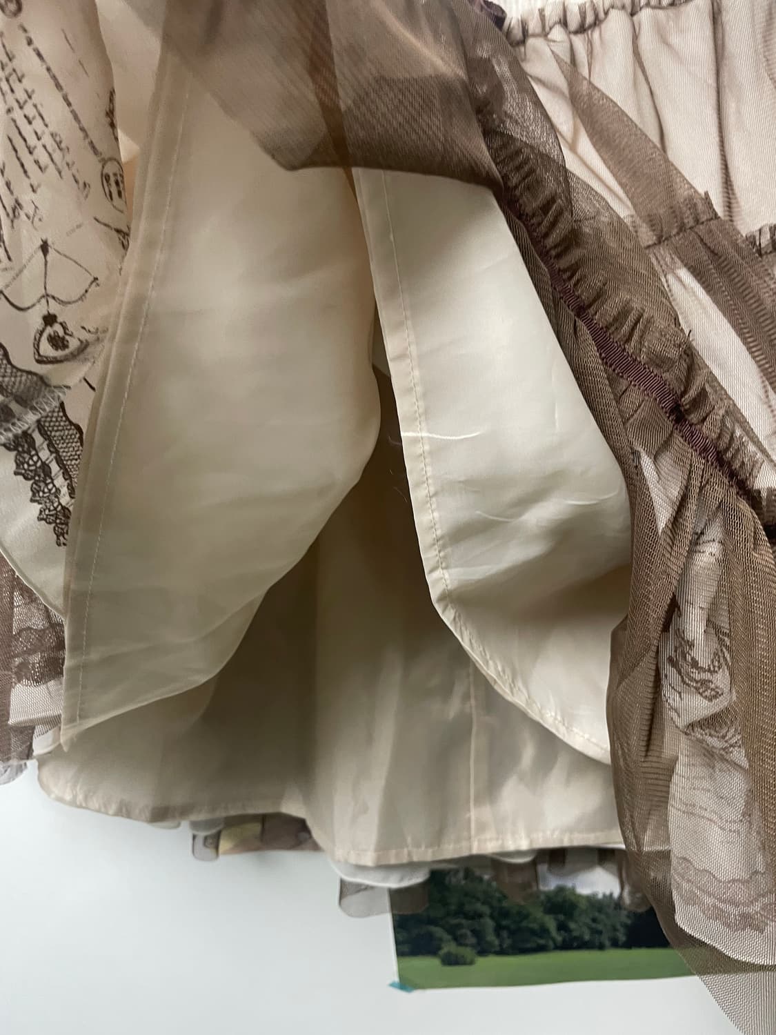 빈티지 브라운 초코 쉬폰레이스 캉캉 원피스 모리걸 로리타 상품이미지4