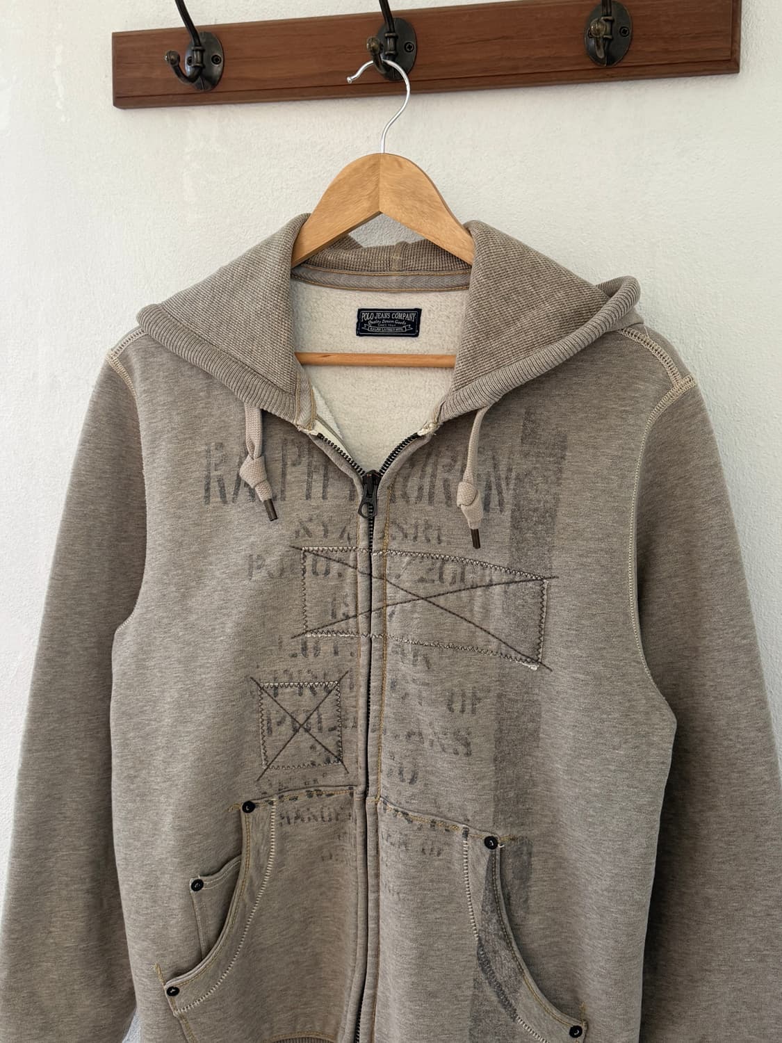 폴로 그레이 후드집업 상품이미지1