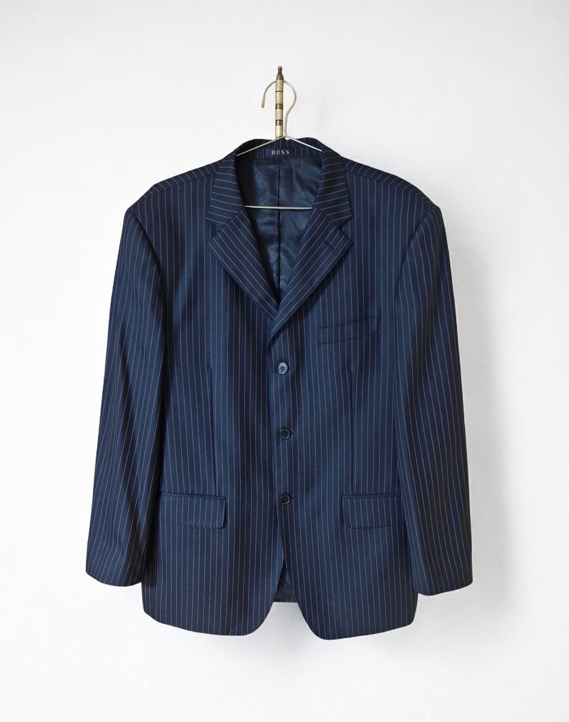 휴고보스 스트라이프 정장 상의 블랙 (105정도) 상품이미지1