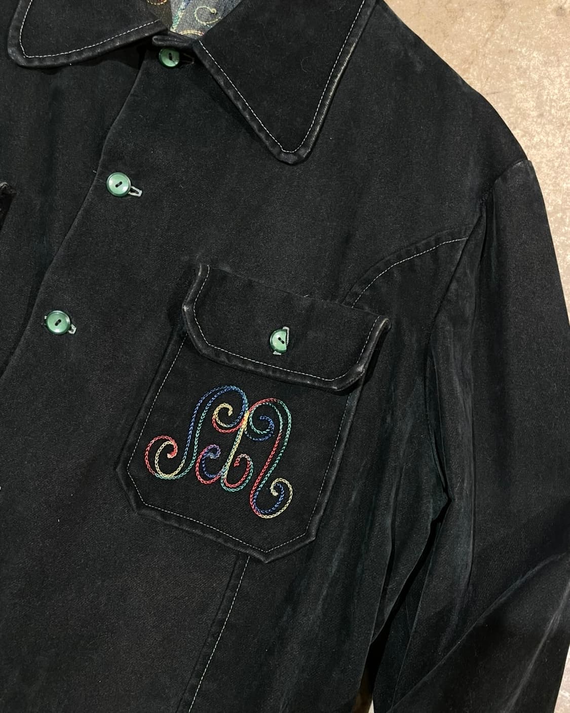 70-80’s 벨루어 체인 스티치 자켓 (B5154) 상품이미지3