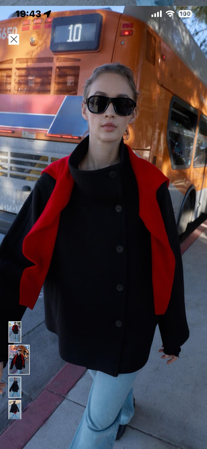 자라 하이넥 울 쇼트 코트 s 상품이미지2