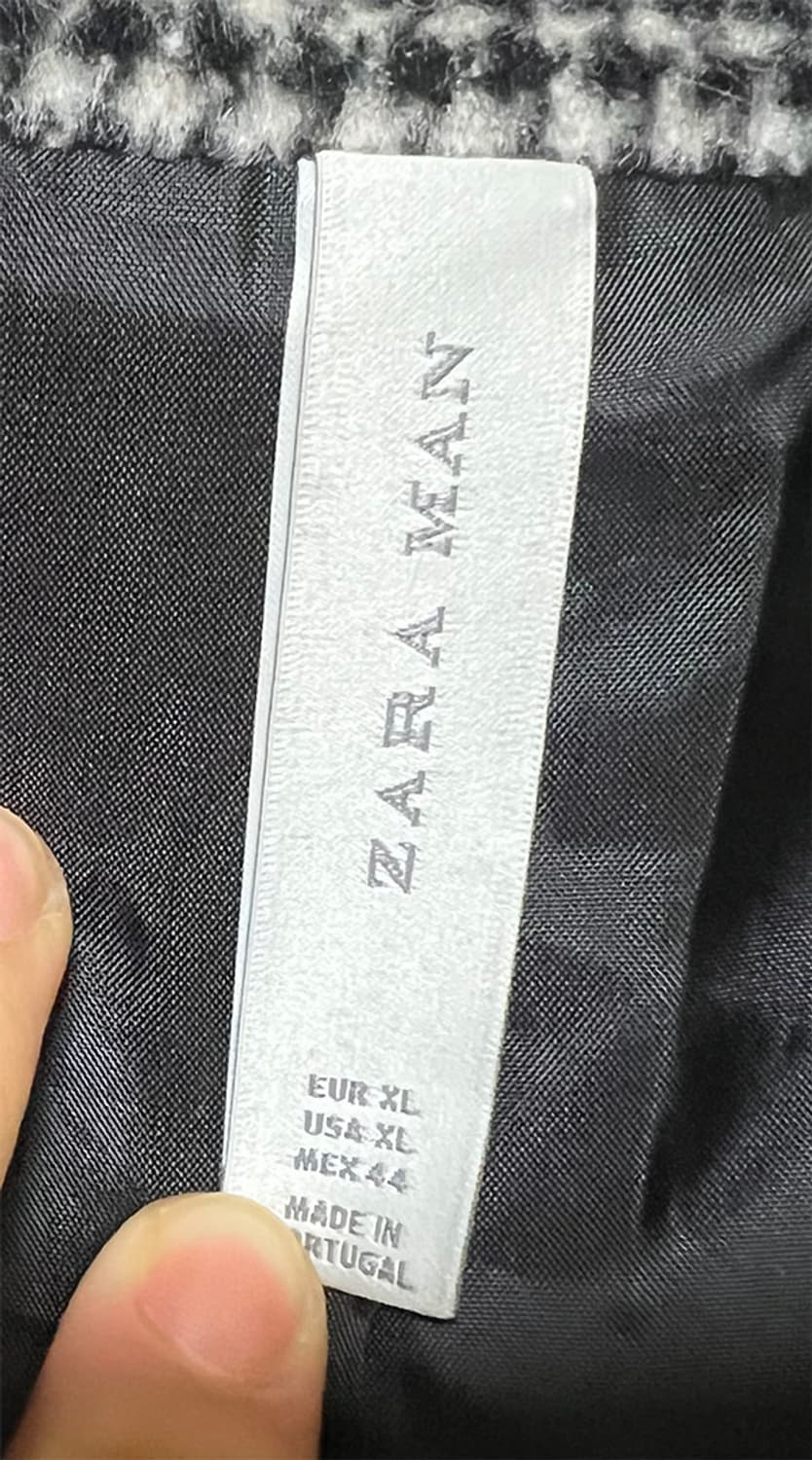 ZARA 자라 남자 모직 롱코트 체크 XL 105 상품이미지3