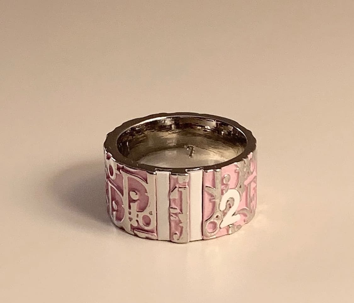vintage)Dior 디올 핑크 오블리크 반지 상품이미지3