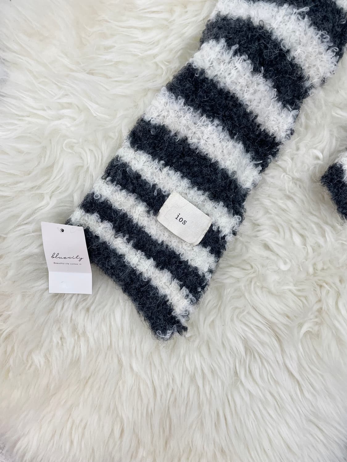 너드모리 스트라이프 부클 머플러 상품이미지6