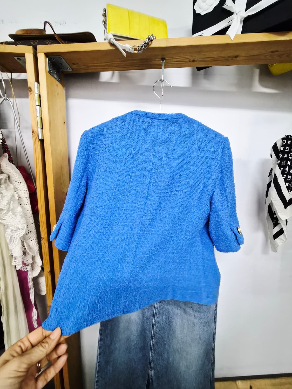 듀엘 여름 반팔 트위드자켓. 보브 데님스커트 상품이미지6